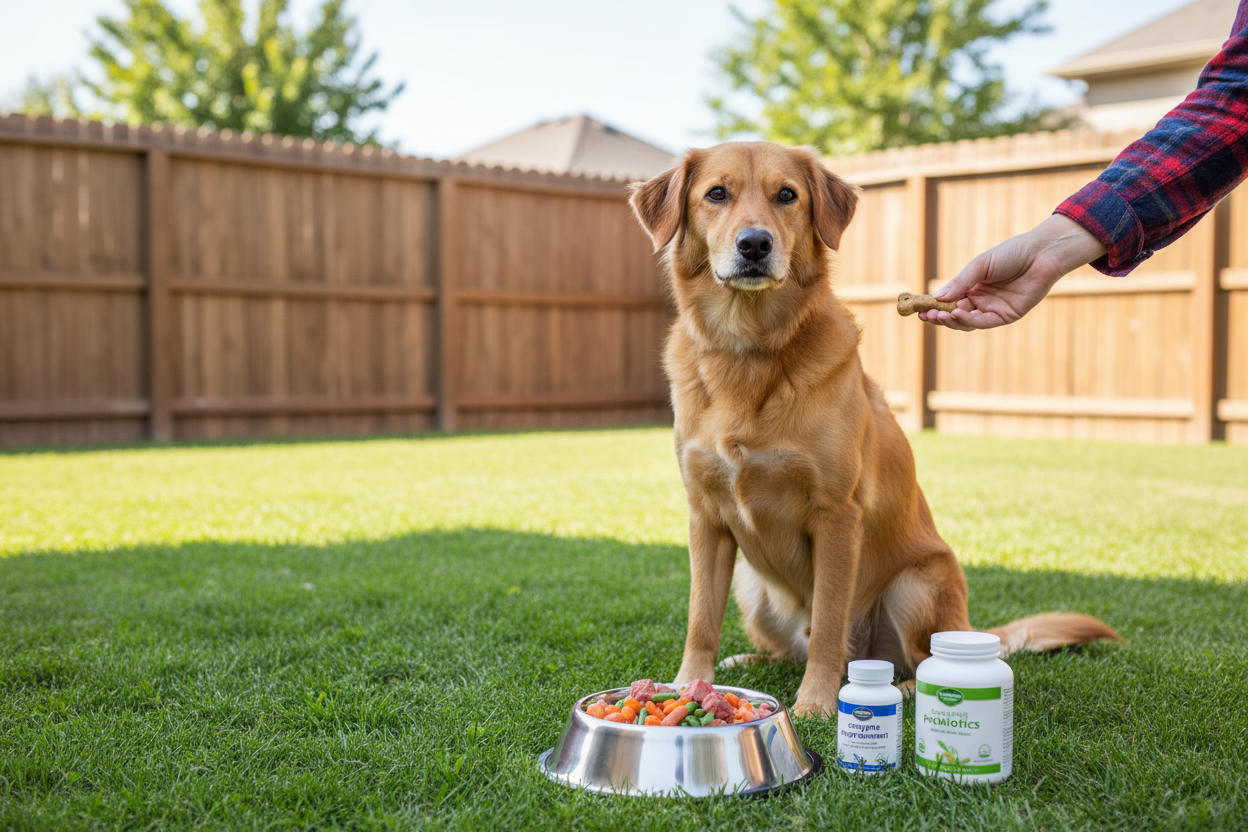 Dog coprophagia solutions with healthy food, supplements, and treats for better canine habits