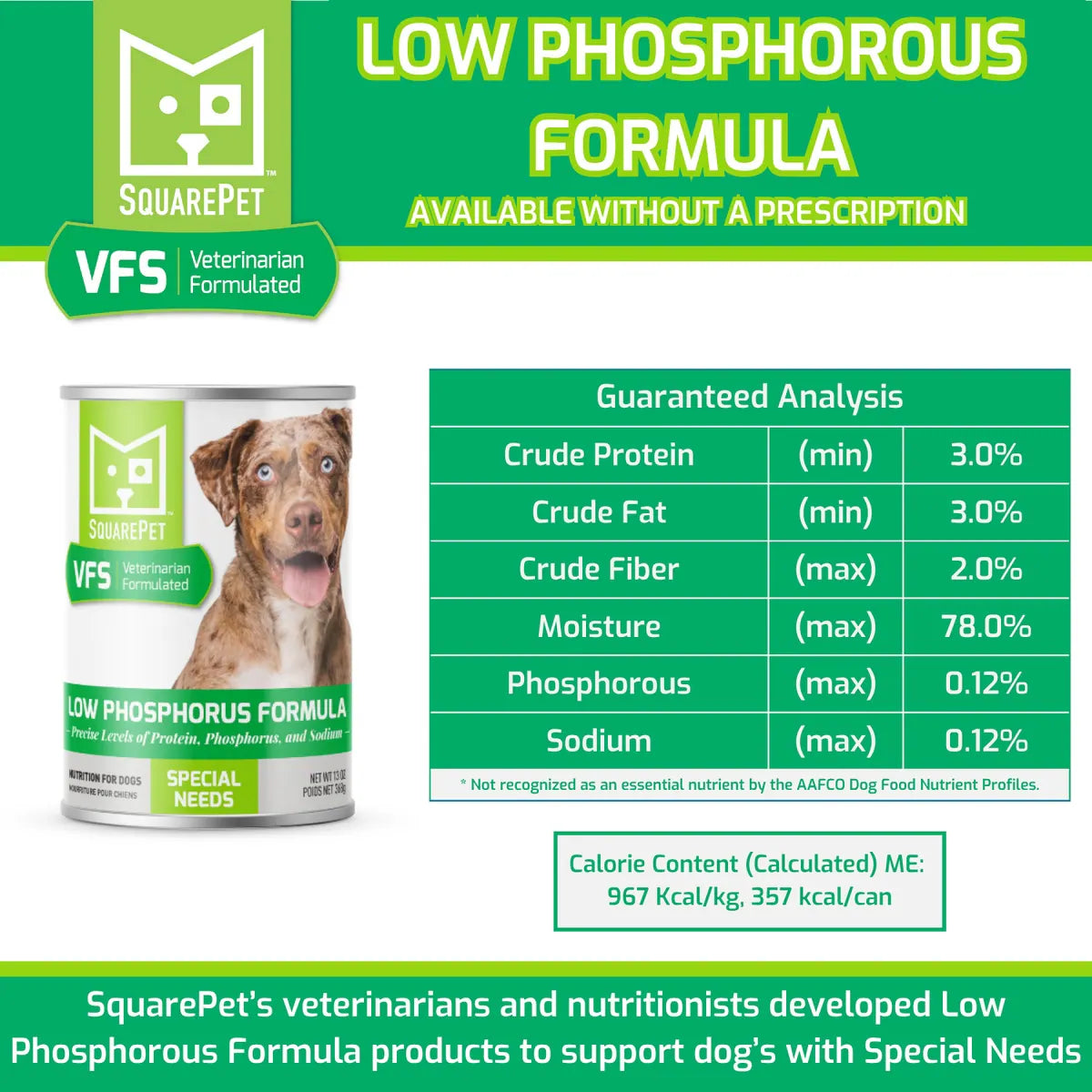 SquarePet VFS Canine Low Phosphorus Formula Wet Dog Food 12/13OZ