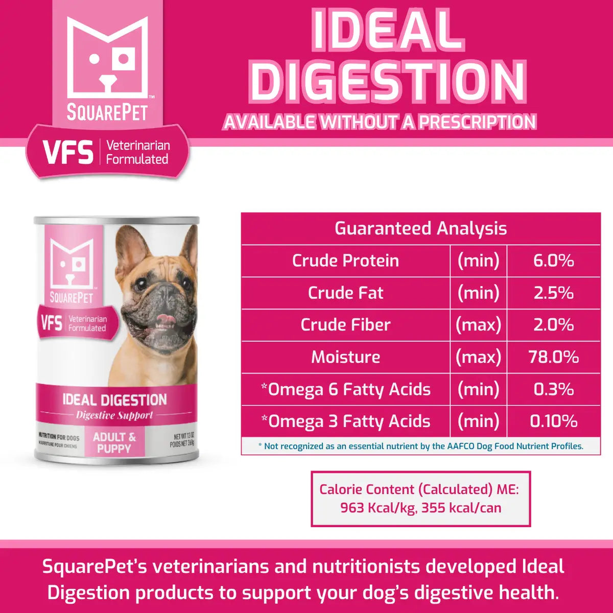 SquarePet VFS Canine Ideal Digestion Formula Wet Dog Food 12/13OZ