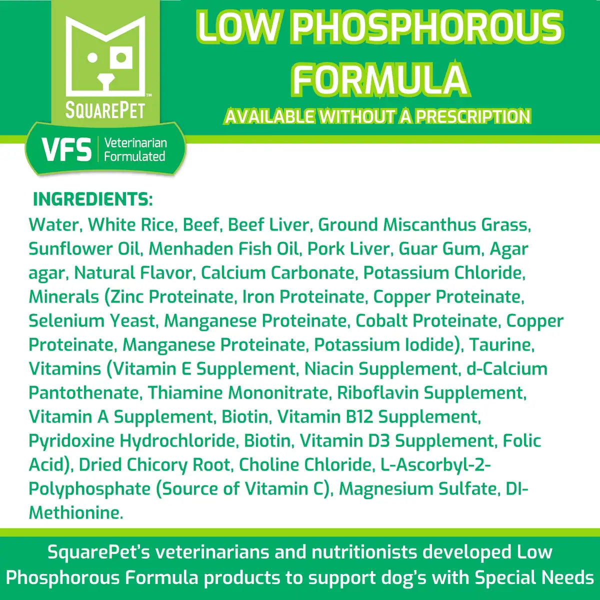 SquarePet VFS Canine Low Phosphorus Formula Wet Dog Food 12/13OZ