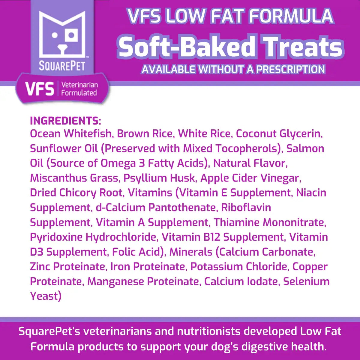 SquarePet VFS Canine Low Fat Formula Dog Treats 6OZ