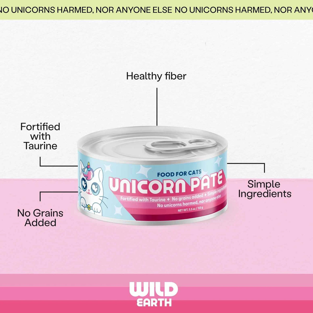 Wild Earth Unicorn Pate Vegan Cat Food 24ea/6 oz