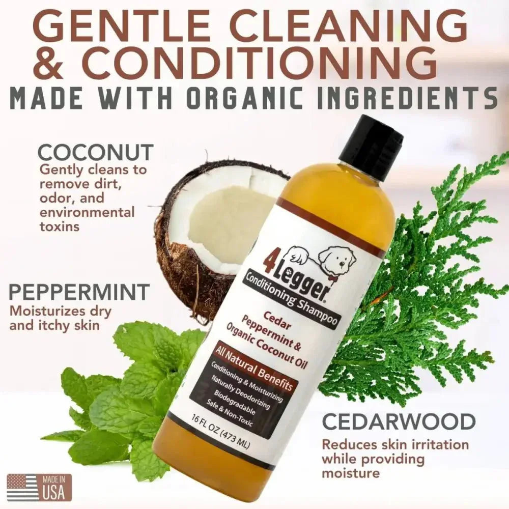 4 - Legger Natural Cedar Dog Shampoo and Conditioner with Peppermint & Eucalyptus 16 oz - Talis Us