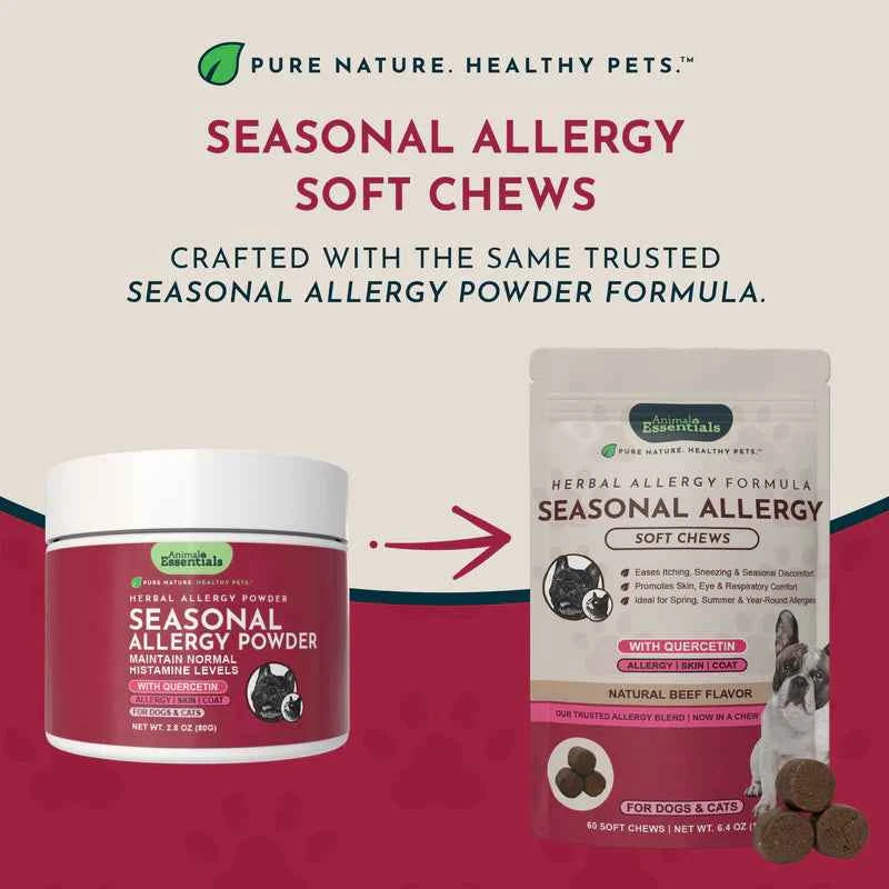 Animal Essentials Seasonal Allergy Herbal Soft Chews Herbal Allergy Support Formula 60 Count