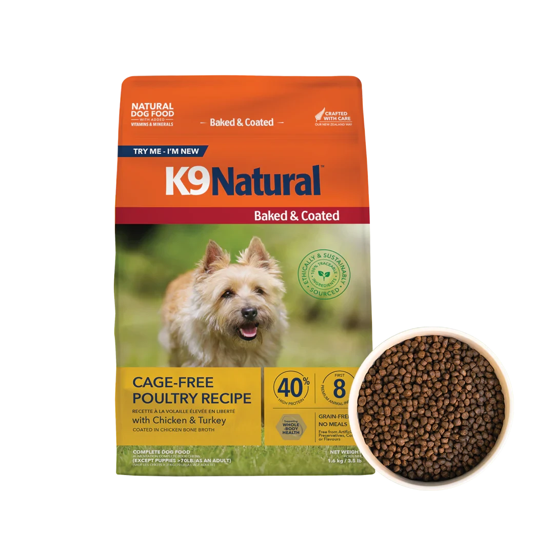K9 Natural Baked & Coated Cage-Free Poultry Dog Food
