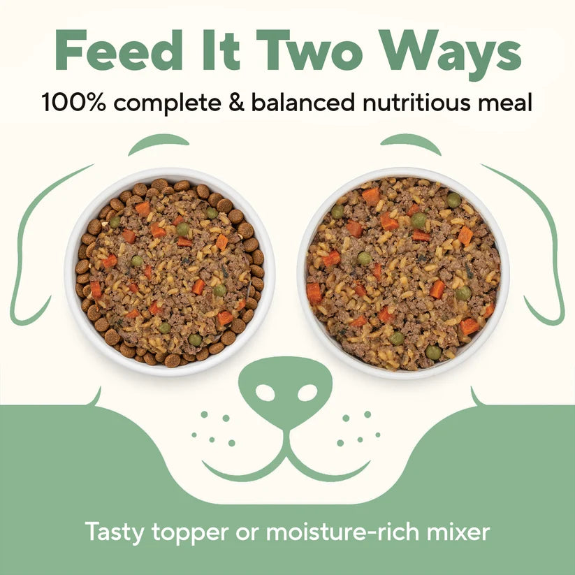 Dave's Homestyle Meal Beef & Chicken with Brown Rice, Goat Milk Gently Cooked Dog Food 10 Pack - 9 oz Pouches