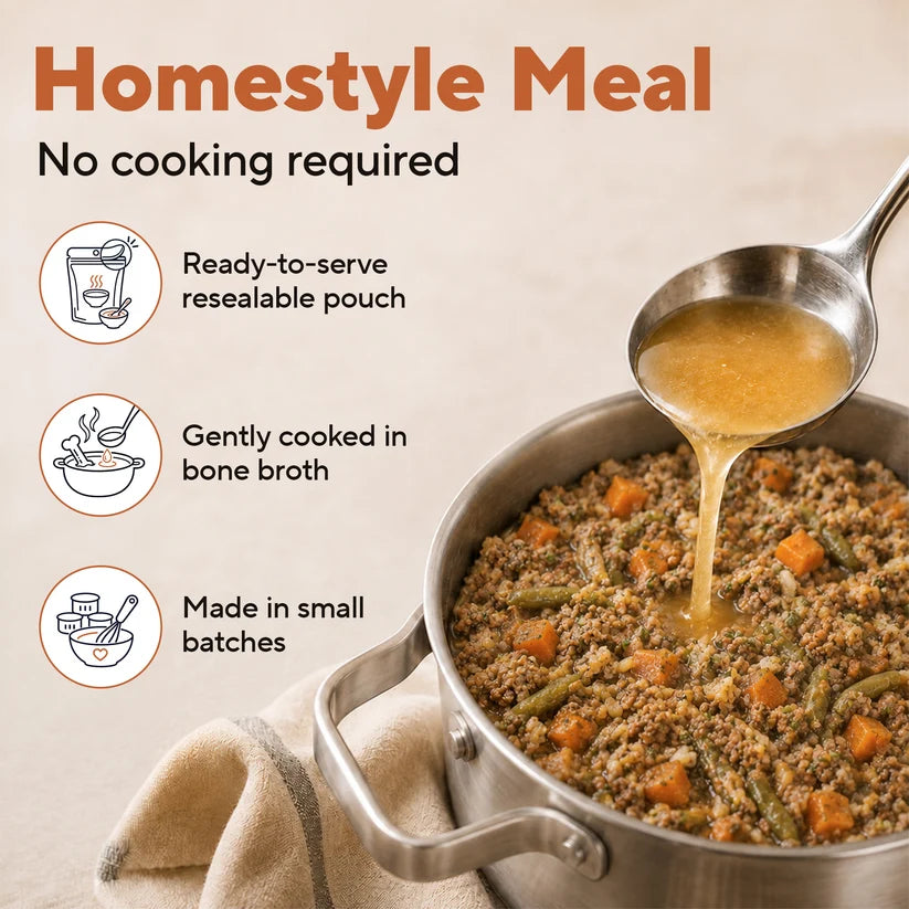 Dave's Homestyle Meal Chicken & Brown Rice, Goat Milk Gently Cooked Dog Food 10 Pack - 9 oz Pouches