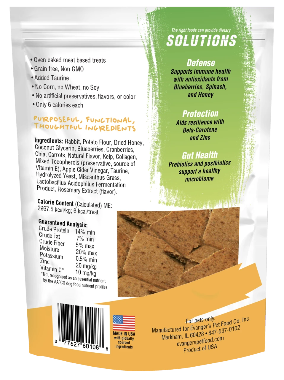 Evanger's EVx Immunity Support with Rabbit & Dried Honey Dog Jerky 4.5oz