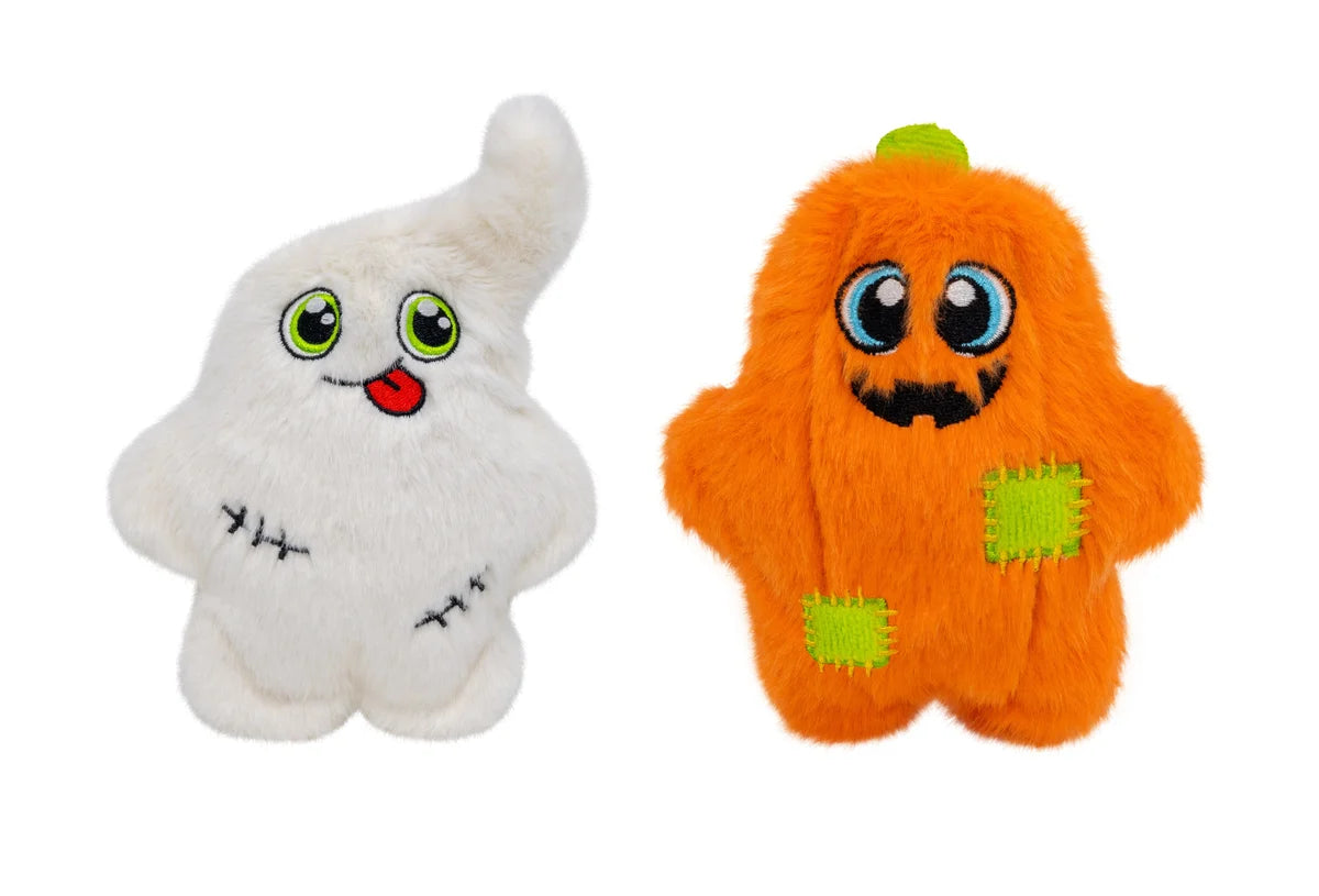 KONG Halloween Snuzzles dog toy, assorted spooky plush designs.