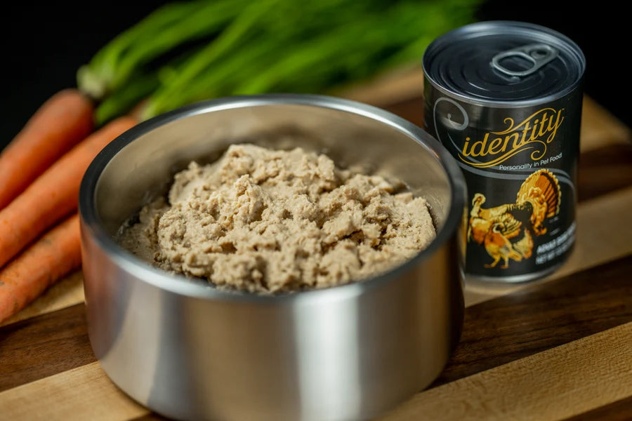 Identity 95% Free-Range Quail, Turkey Broth & Turkey Pâté Wet Dog Food 12/13OZ