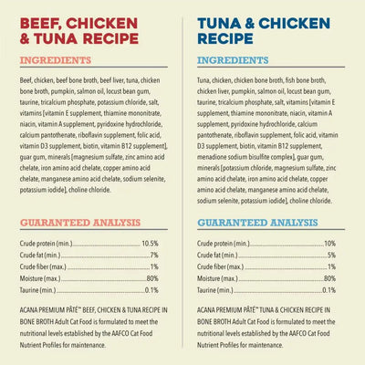 ACANA Premium Variety Pack Surf and Turf Pate in Bone Broth Wet Cat Food 12ea/3 oz - Talis Us