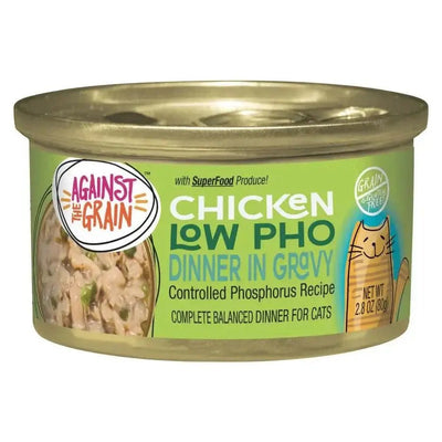 Against the Grain Chicken Low Pho Dinner In Gravy Wet Cat Food 24ea/2.8 oz - Talis Us