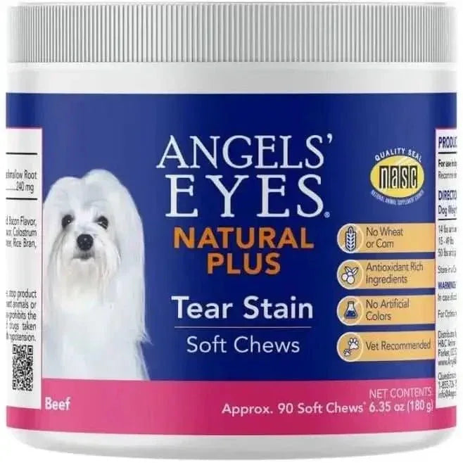 Angels' Eyes Natural Plus Tear Stain Beef Flavored Soft Chew Supplement for Dogs 90ct - Talis Us