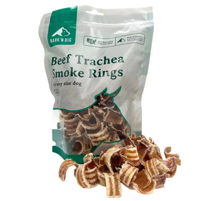 BarkNBig Beef Trachea Smoke Rings Dog Treats 10oz - Talis Us