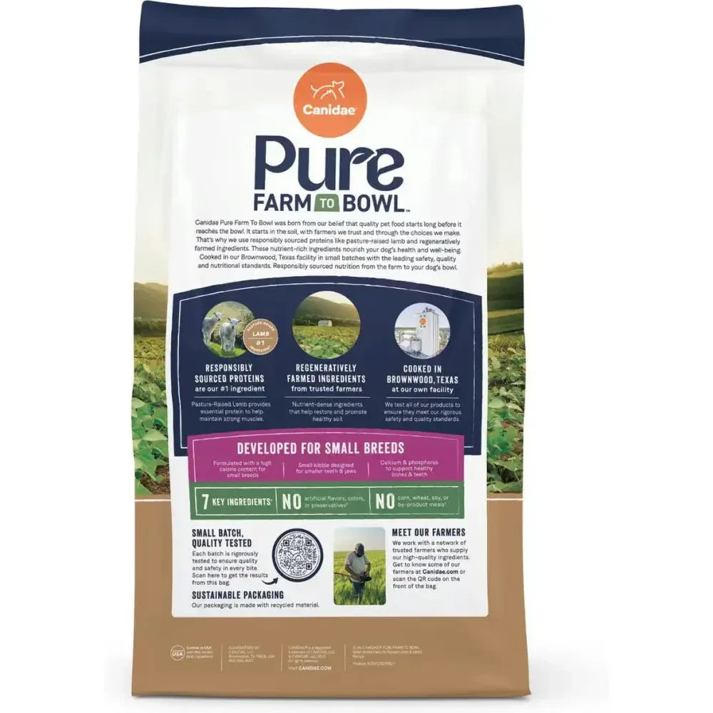 CANIDAE PURE Farm to Bowl Small Breed Lamb Dry Dog Food - Talis Us