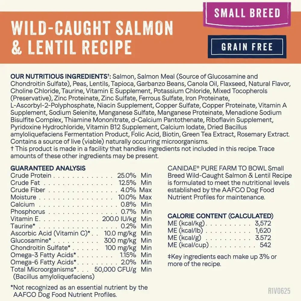 CANIDAE PURE Farm to Bowl Small Breed Salmon Dry Dog Food - Talis Us