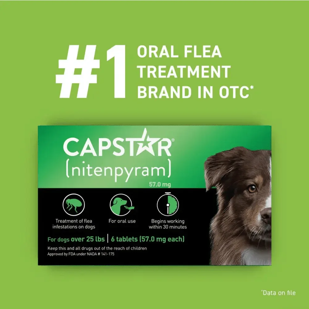 Capstar Flea Tablet for Large Dogs - Fast - Acting Treatment 57 Mg Each, 6 Tablets - Talis Us