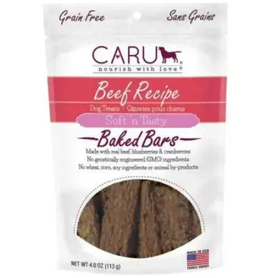 Caru Pet Food Soft 'n Tasty Baked Bars Beef Recipe Grain-Free Dog Treats Caru Pet Food