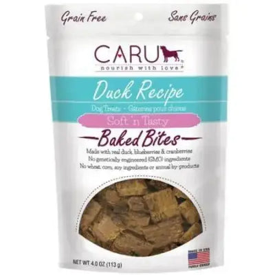 Caru Pet Food Soft 'n Tasty Baked Bites Duck Recipe Grain-Free Dog Treats Caru Pet Food