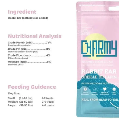 Charmy Pet Rabbit Ear Dog Treats 1.5 oz - Talis Us