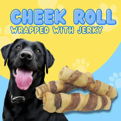 Cheek Roll Wrapped in Jerky All - Natural Dog Treat 6" - Talis Us