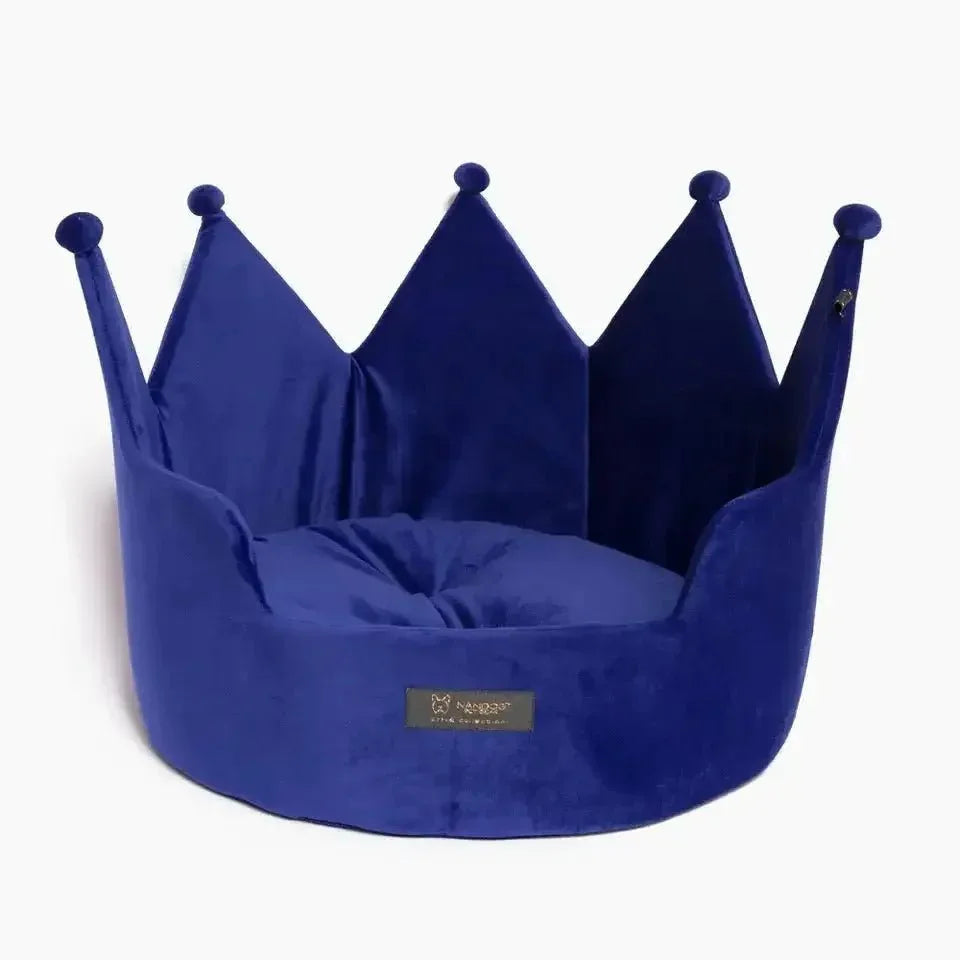 Crown Pet Bed Micro Plush Royal Blue Large - Talis Us