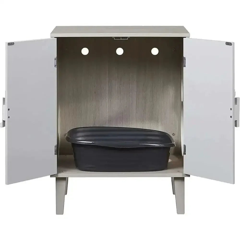 Disney Gray Cat Cabinet with Mickey Mouse Door Knobs Penn-Plax