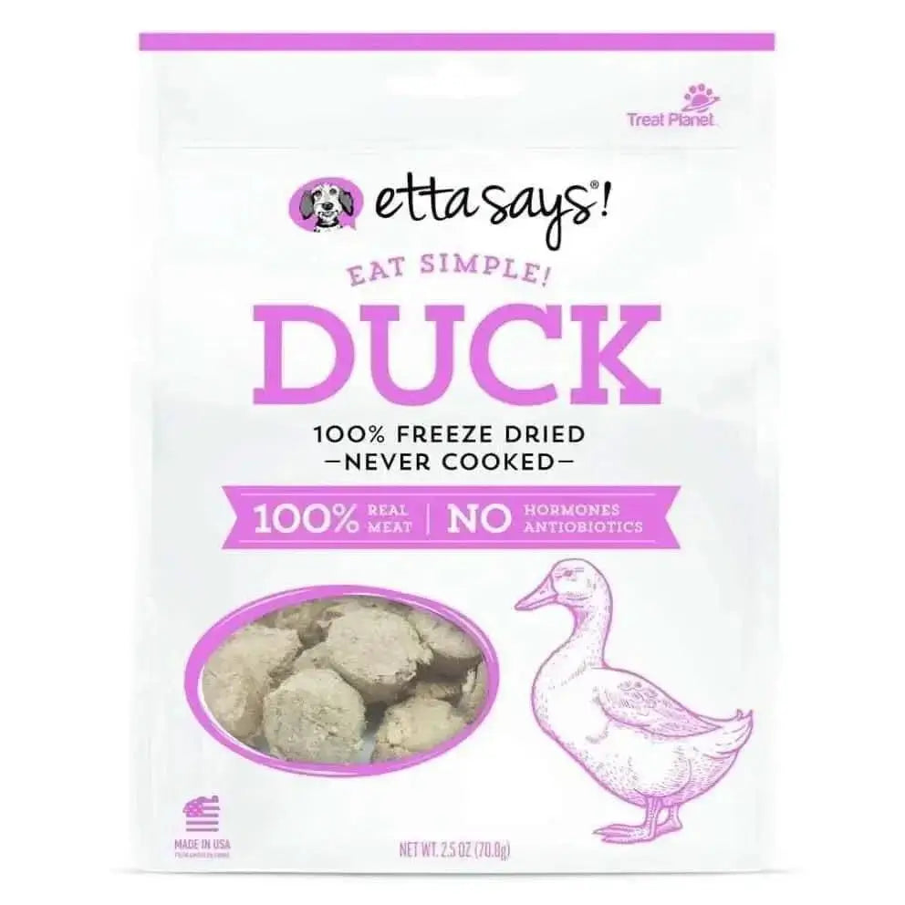 Etta Says! Eat Simple 100% Freeze Dried Duck Dog Treats 2.5 oz Etta Says