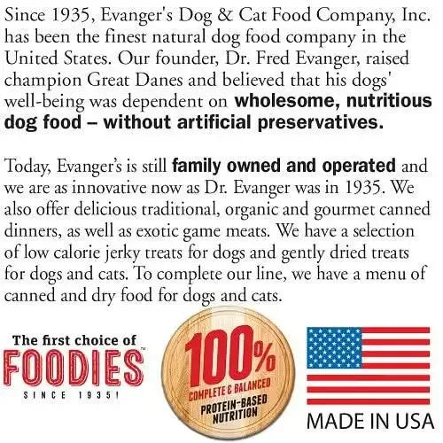 Evanger's Heritage Classic Lamb & Rice Dinner Canned Dog Food 12.8 oz, case of 12 Evanger's