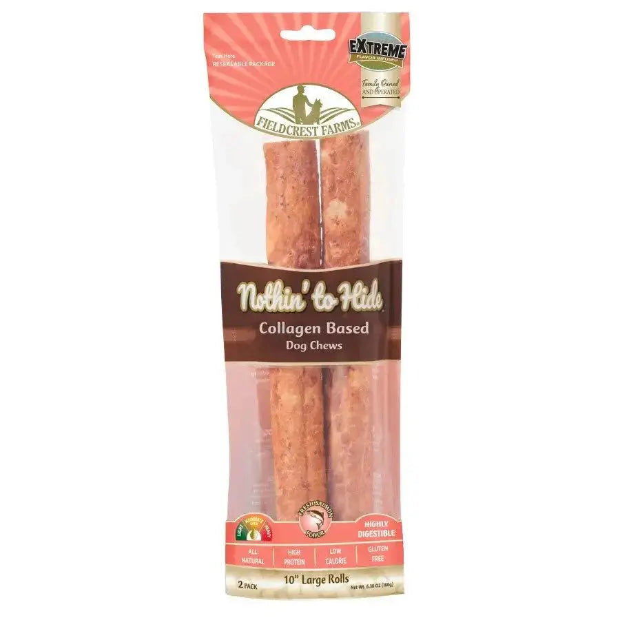 Fieldcrest Farms Nothin' to Hide Salmon Flavor Collagen Roll Dog Chew - Talis Us