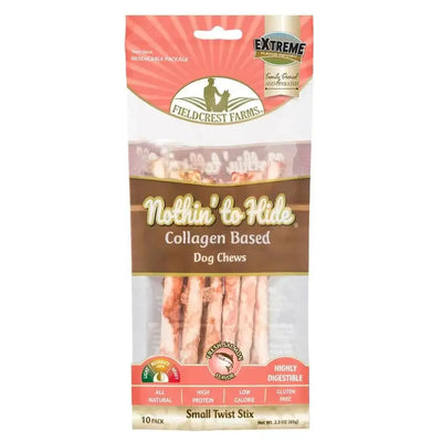 Fieldcrest Farms Nothin' to Hide Salmon Flavor Collagen Twist Stix Dog Chew 10 pk - Talis Us