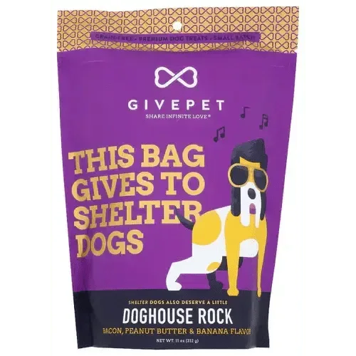 GivePet Doghouse Rock Dog Treats - Bacon & Peanut Butter - Talis Us