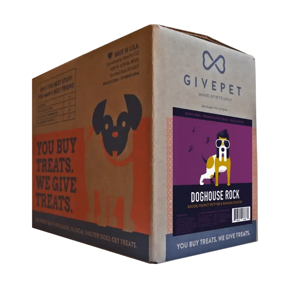 GivePet Doghouse Rock Dog Treats - Bacon & Peanut Butter - Talis Us