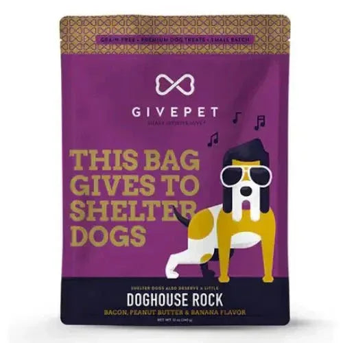 GivePet Doghouse Rock Dog Treats - Bacon & Peanut Butter - Talis Us