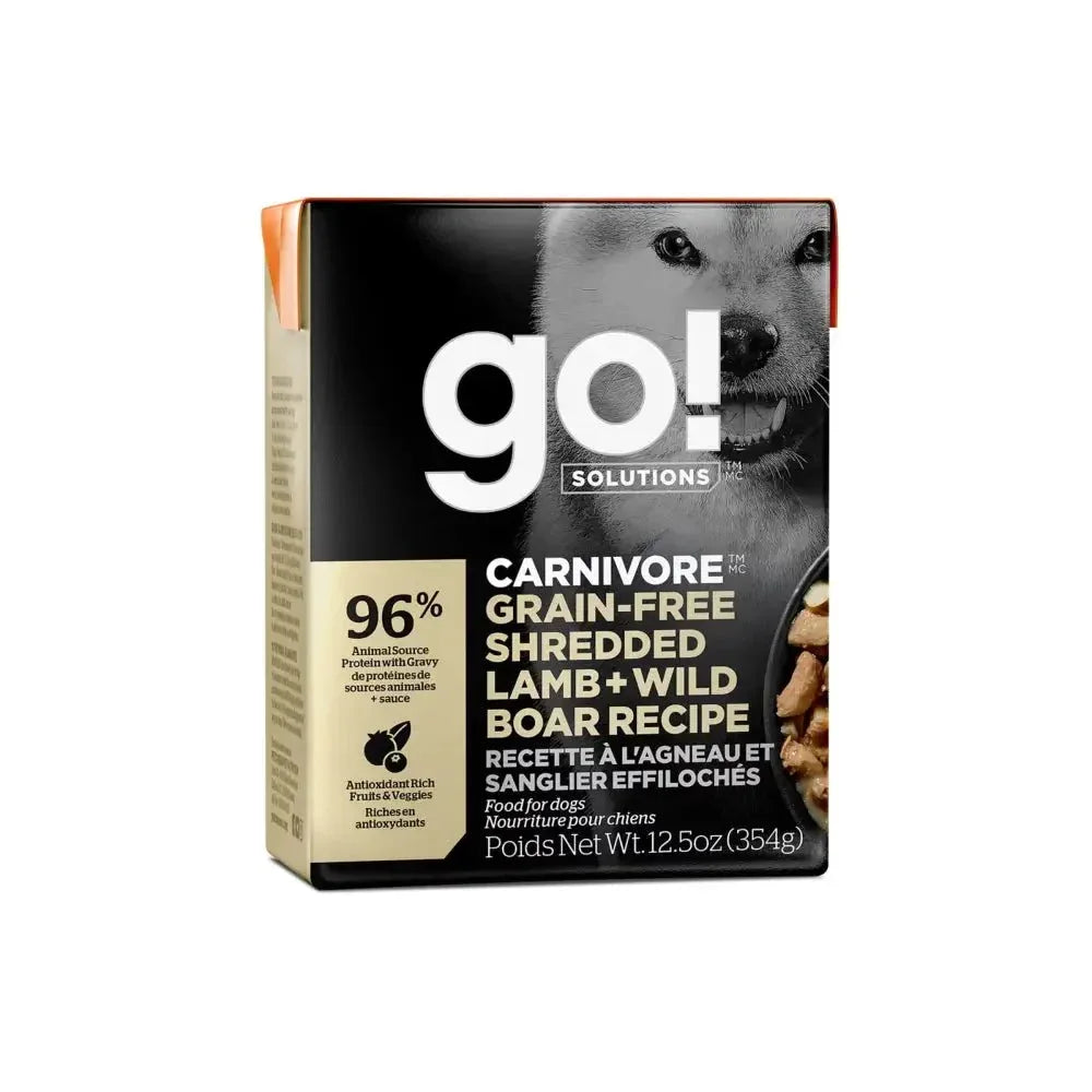 Go! Solutions Carnivore Grain - Free Shredded Lamb & Wild Boar Recipe Dog Food 12ea/12.5 oz - Talis Us