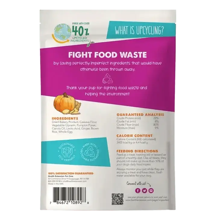 Health Extension Impawfect Pumpkin & Ginger Soft & Chewy DogTreats for Digestive Support 4.5oz - Talis Us