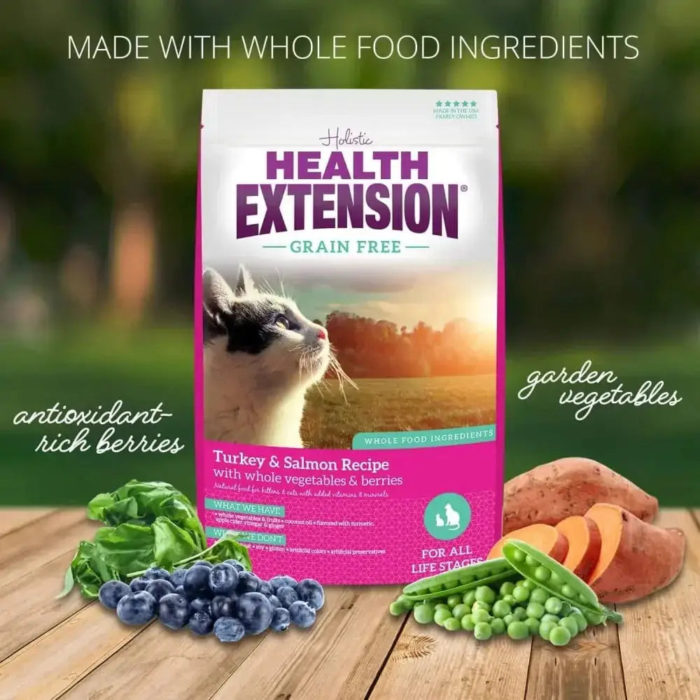 Health Extension Turkey & Salmon Kitten / Cat Grain Free Dry Cat Food Health Extension