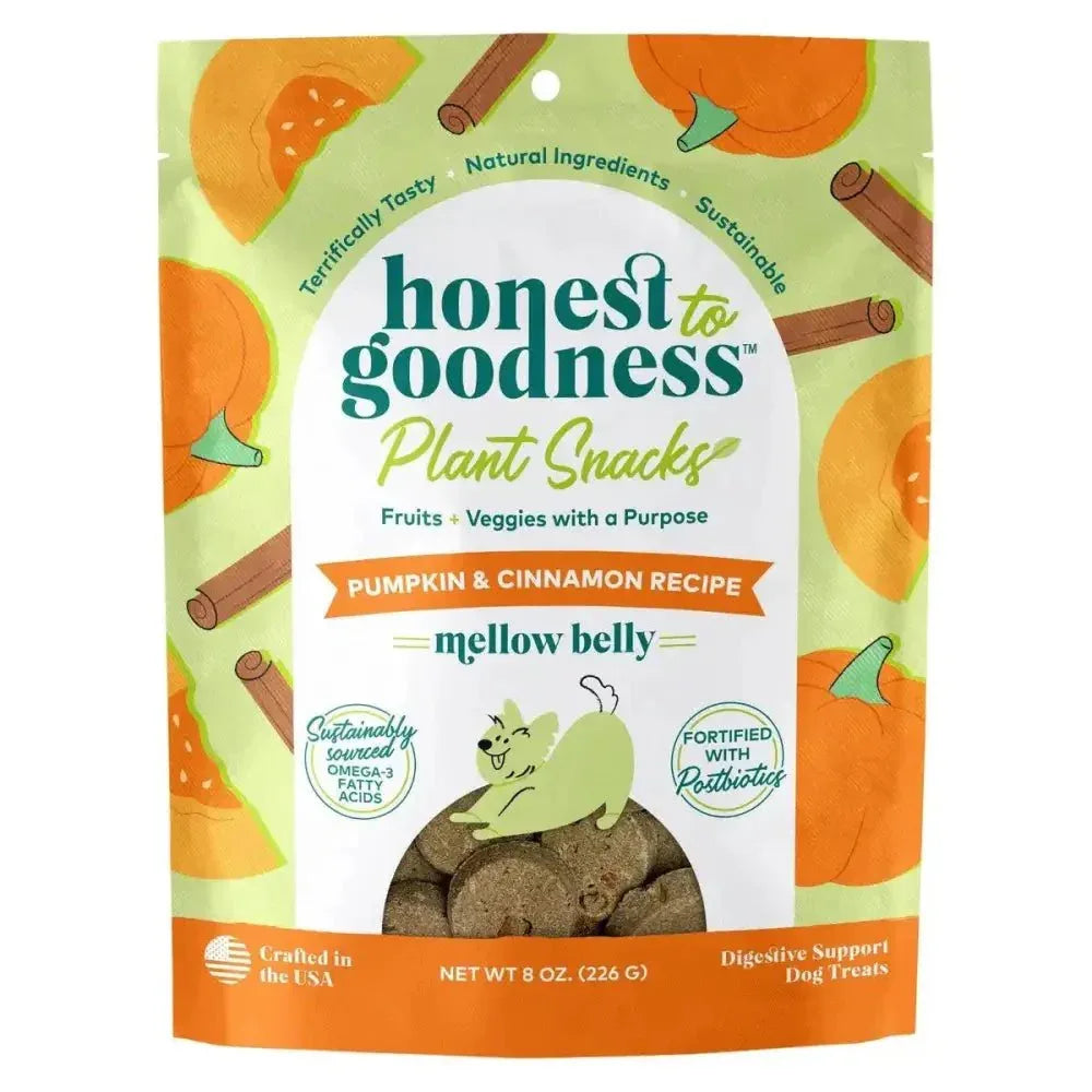 Honest To Goodness™ Plant Snacks Mellow Belly Pumpkin & Cinnamon Recipe Dog Treats 8oz - Talis Us