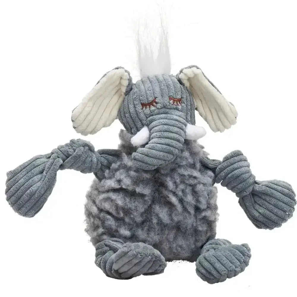 HuggleHounds Ellamae Elephant HuggleFleece FlufferKnottie Plush Dog Toy - Talis Us