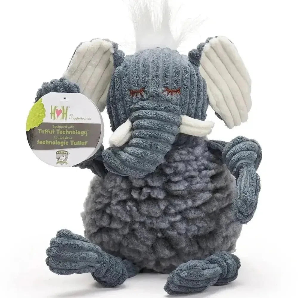 HuggleHounds Ellamae Elephant HuggleFleece FlufferKnottie Plush Dog Toy - Talis Us