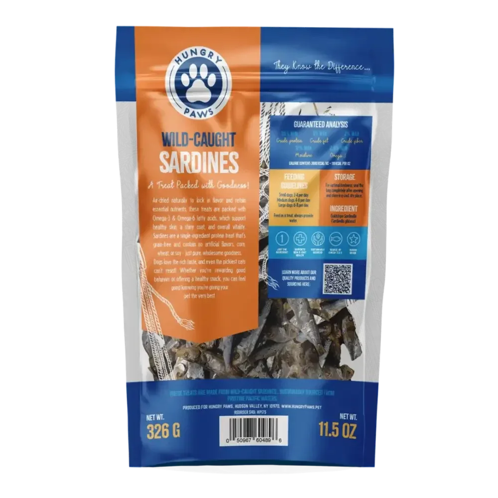Hungry Paws Sardine Treats for Dogs - All Natural Snack 3 oz - Talis Us