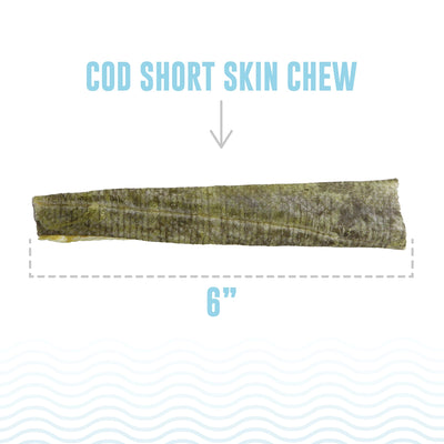 Icelandic+ wild-caught Icelandic cod skin chews for dogs, 6 inches long, perfect for dog treats