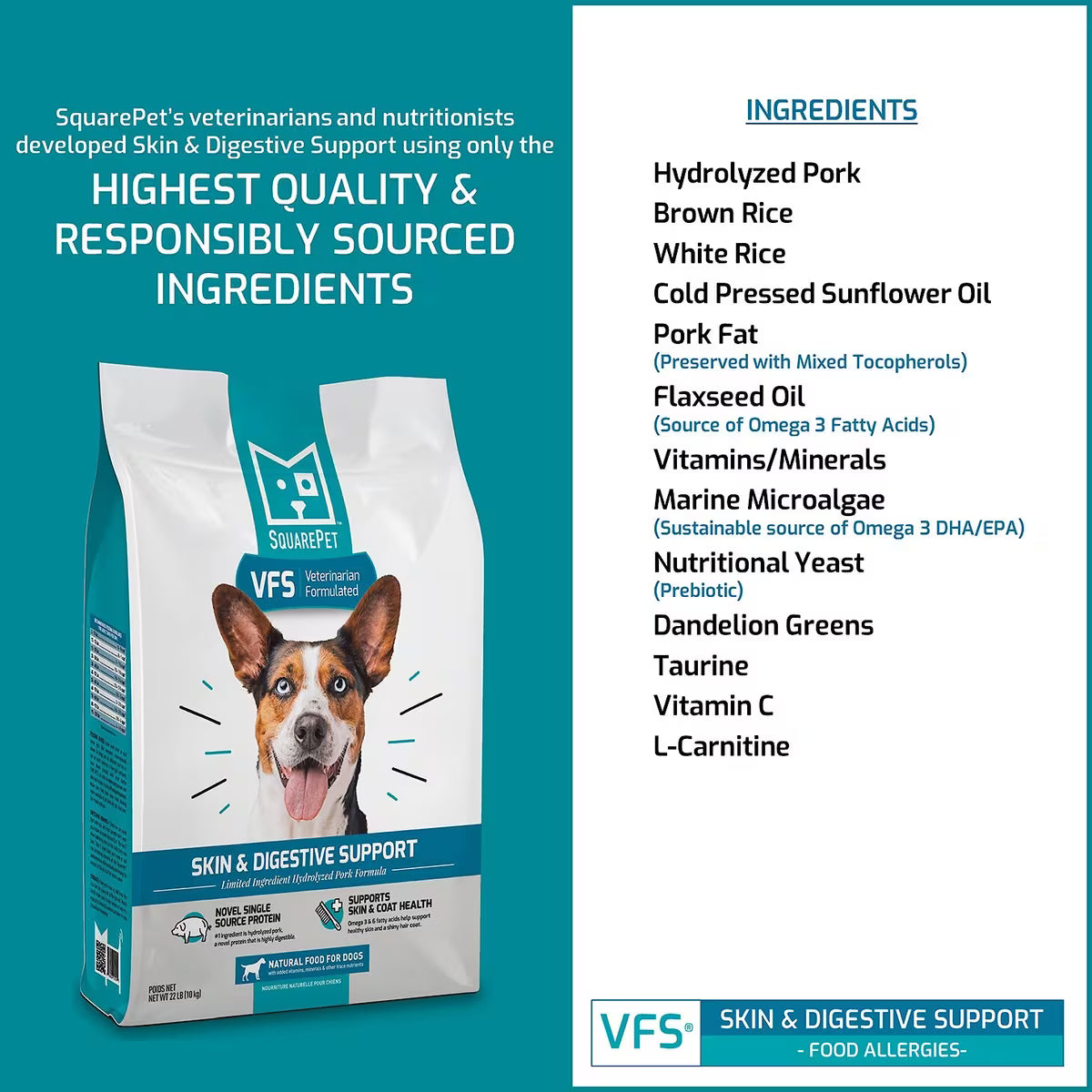 SquarePet VFS Sensitive Skin & Digestive Support Dry Dog Food