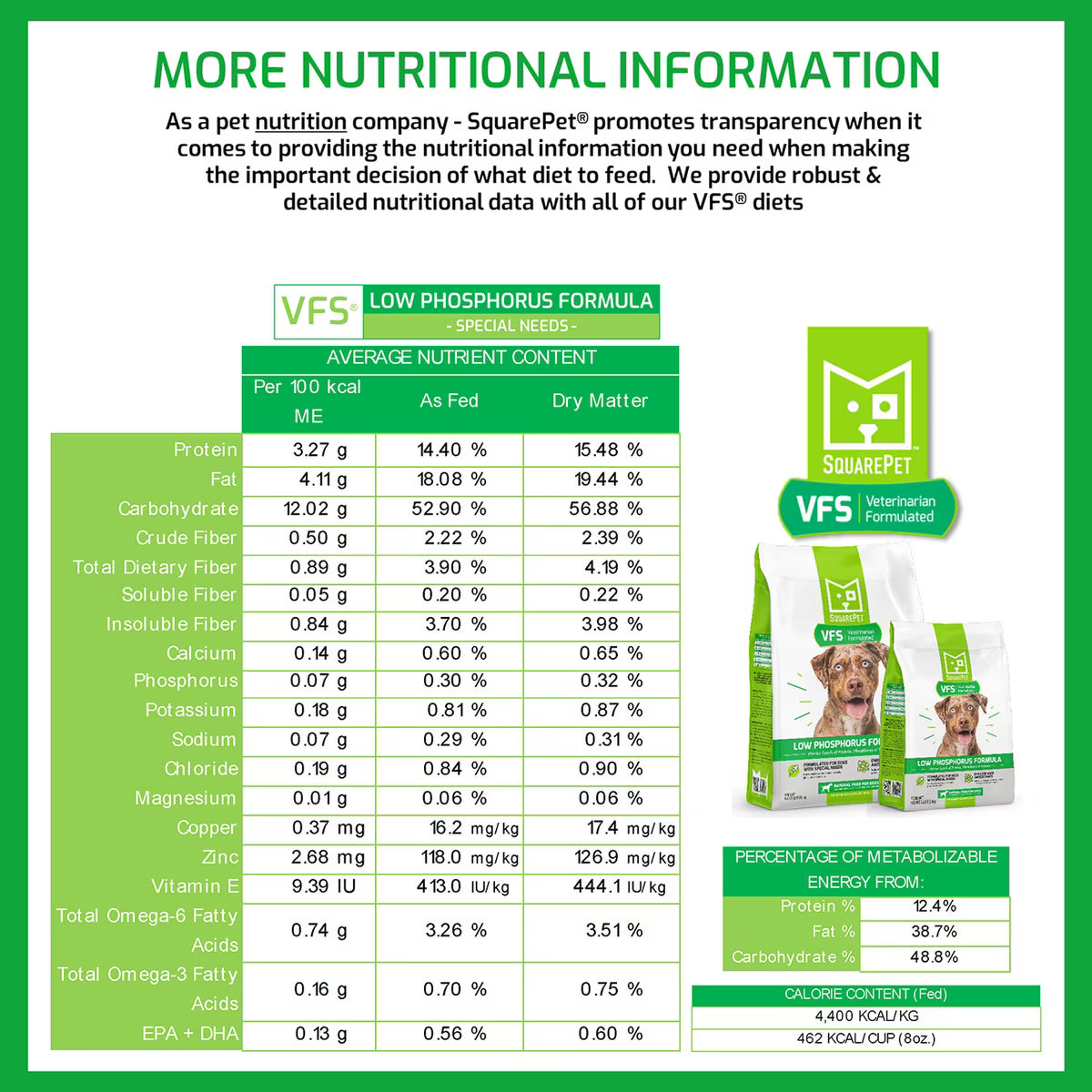 Square Pet VFS Low Phosphorus Formula Dry Dog Food