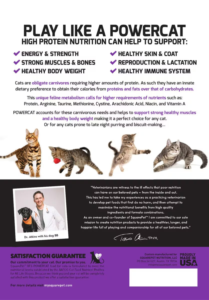 SquarePet VFS PowerCat Turkey & Chicken High Protein Dry Cat Food
