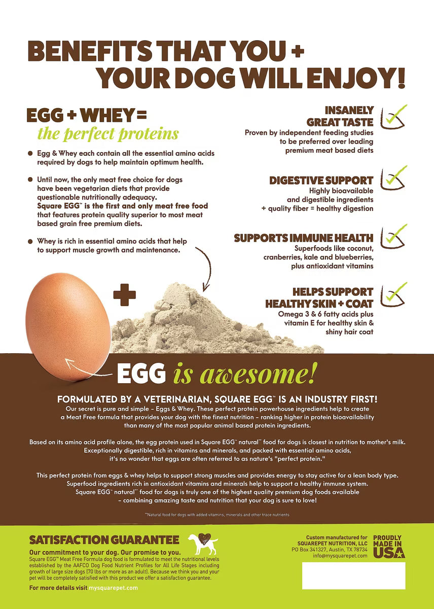 SquarePet Square Egg Meat Free Formula Dry Dog Food