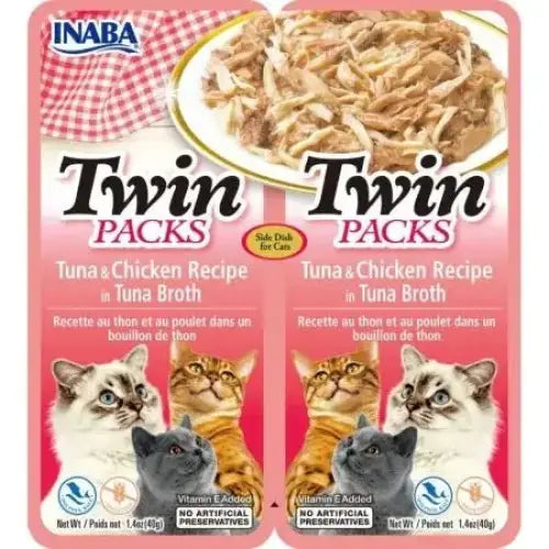 Inaba Twin Packs Tuna and Chicken Recipe in Tuna Broth for Cats - Talis Us