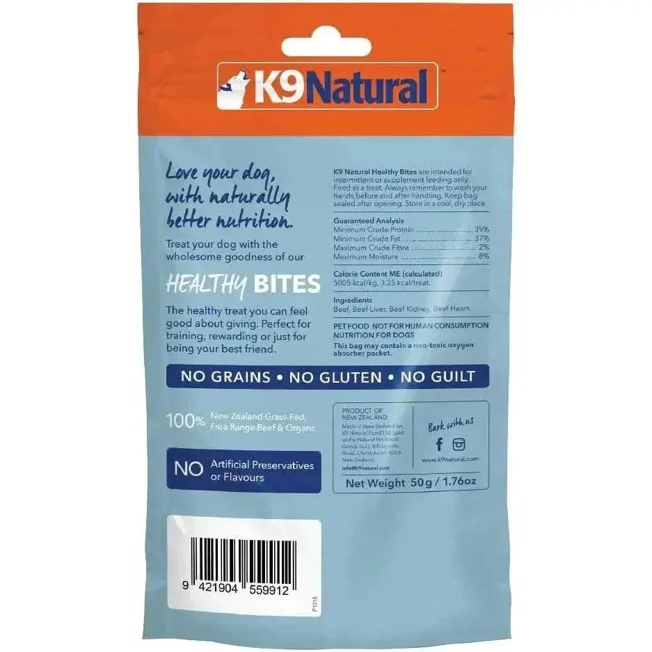 K9 Natural Healthy Bites Beef & Organs Freeze - Dried Dog Treats 1.76oz - Talis Us