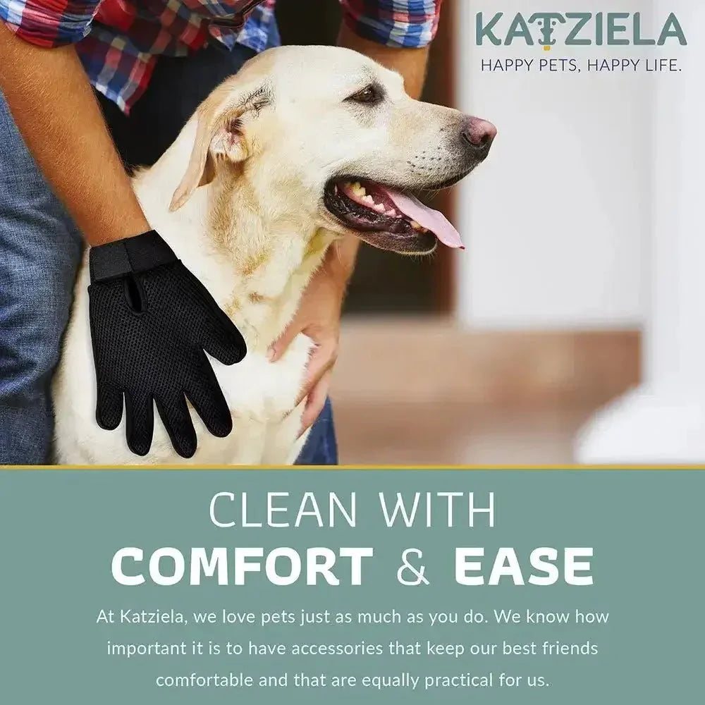 Katziela® Gentle Pet Grooming Gloves Dog, Cat, Horse & Small Pets Shedding - Talis Us