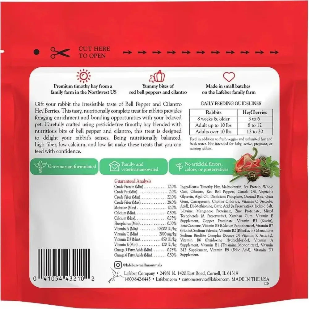 Lafeber Company Hey! Berries Rabbit Food Bell Pepper & Cilantro - Talis Us